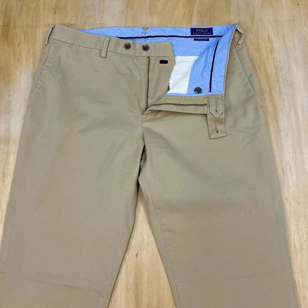 Polo Ralph Lauren Chino Pants Mens 34x34 Slim Fit Cotton Stretch Monument Tan